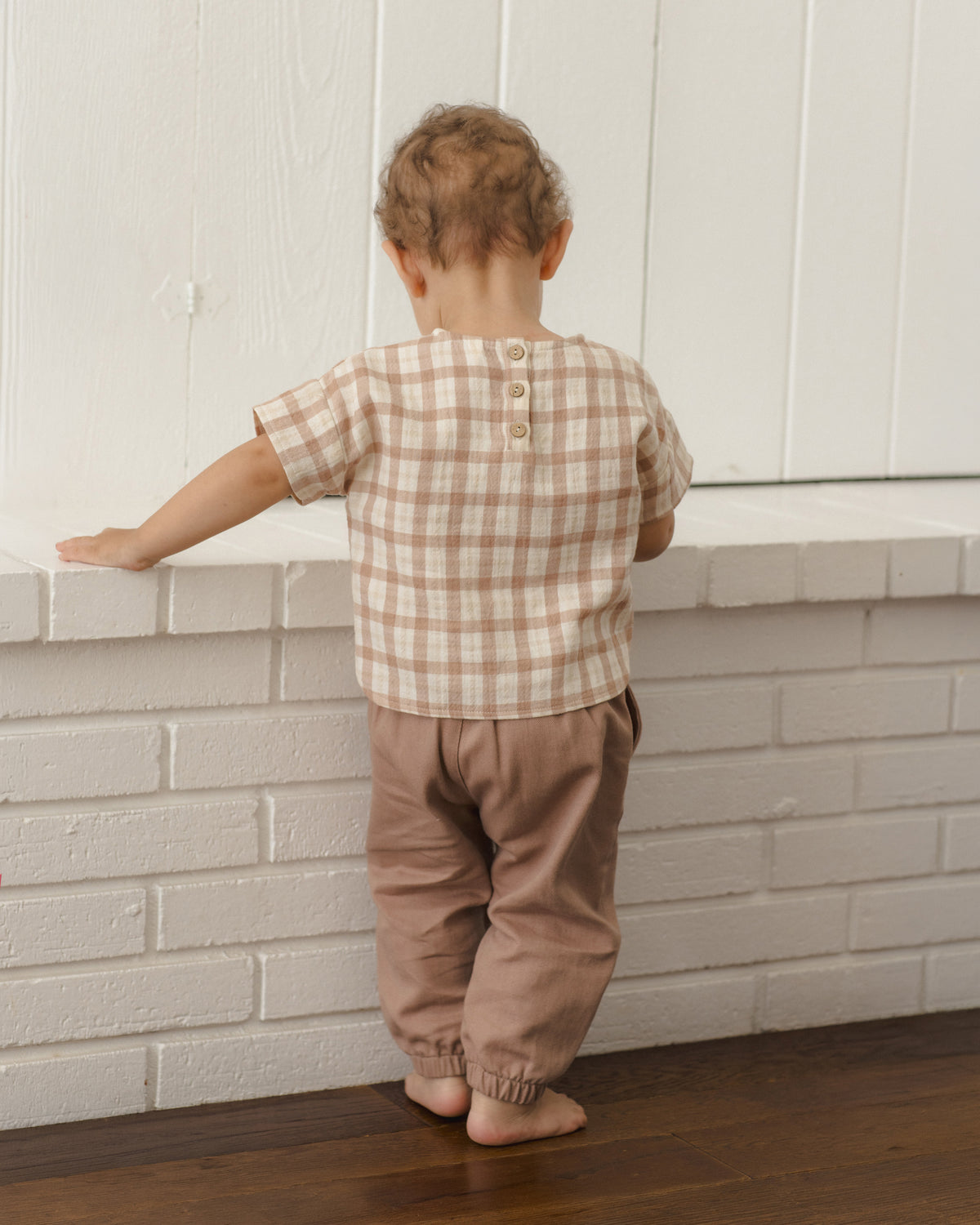 Rustic Plaid Woven Boxy Top
