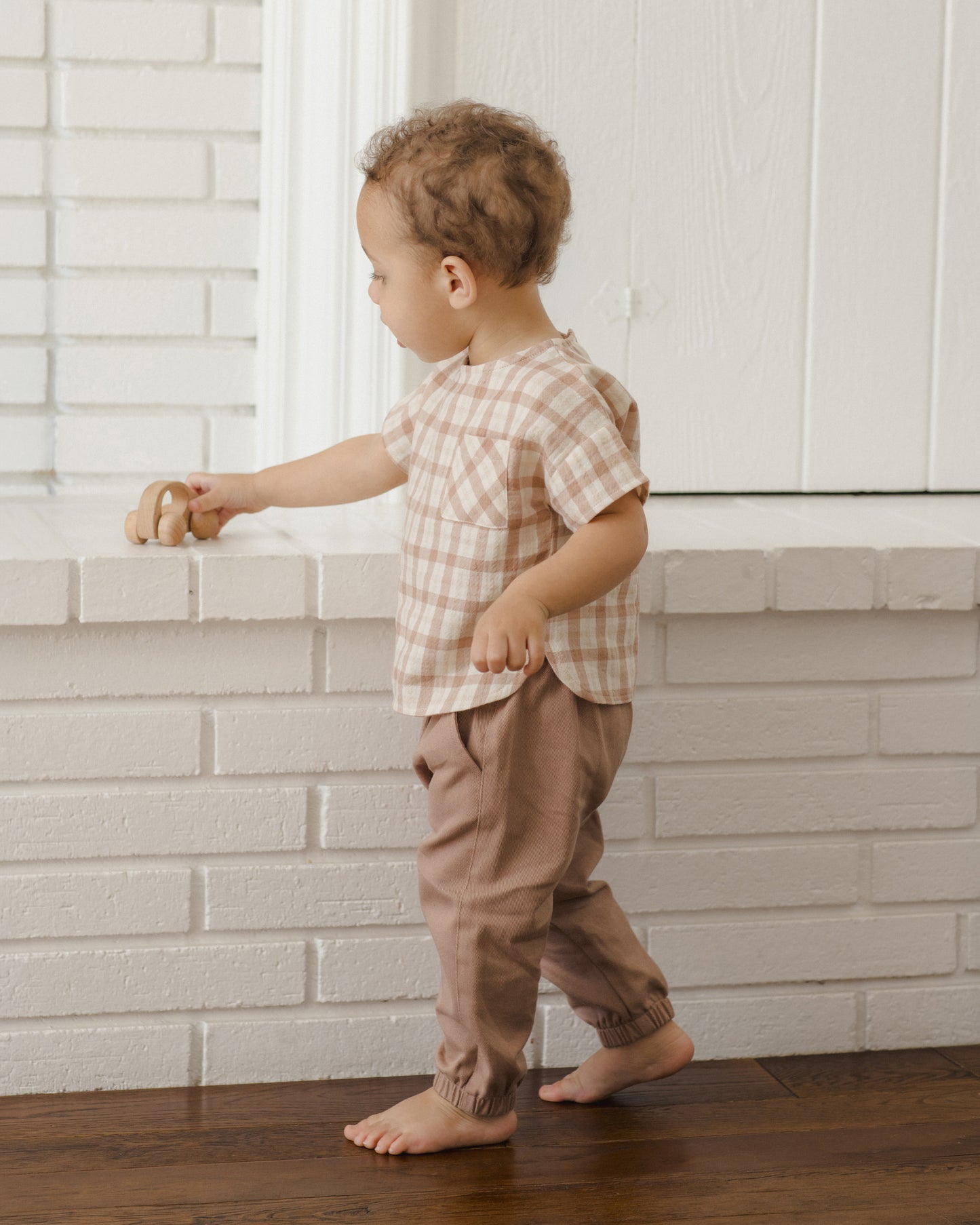 Rustic Plaid Woven Boxy Top