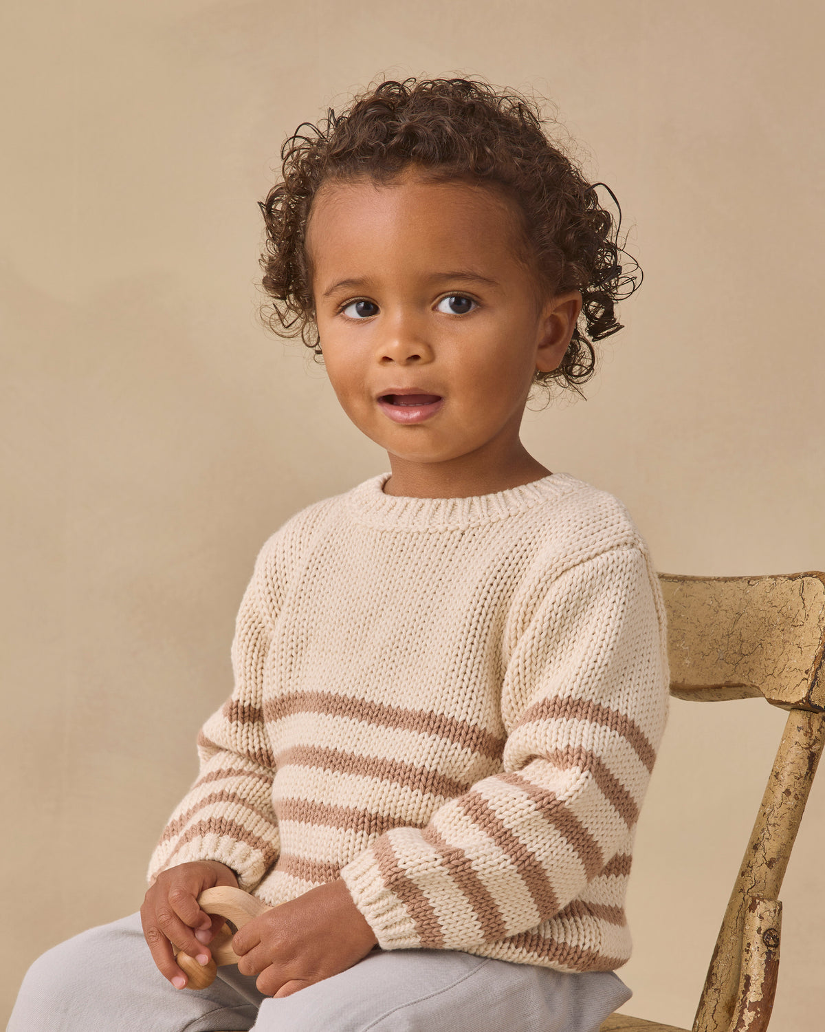 Almond Stripe Rex Sweater