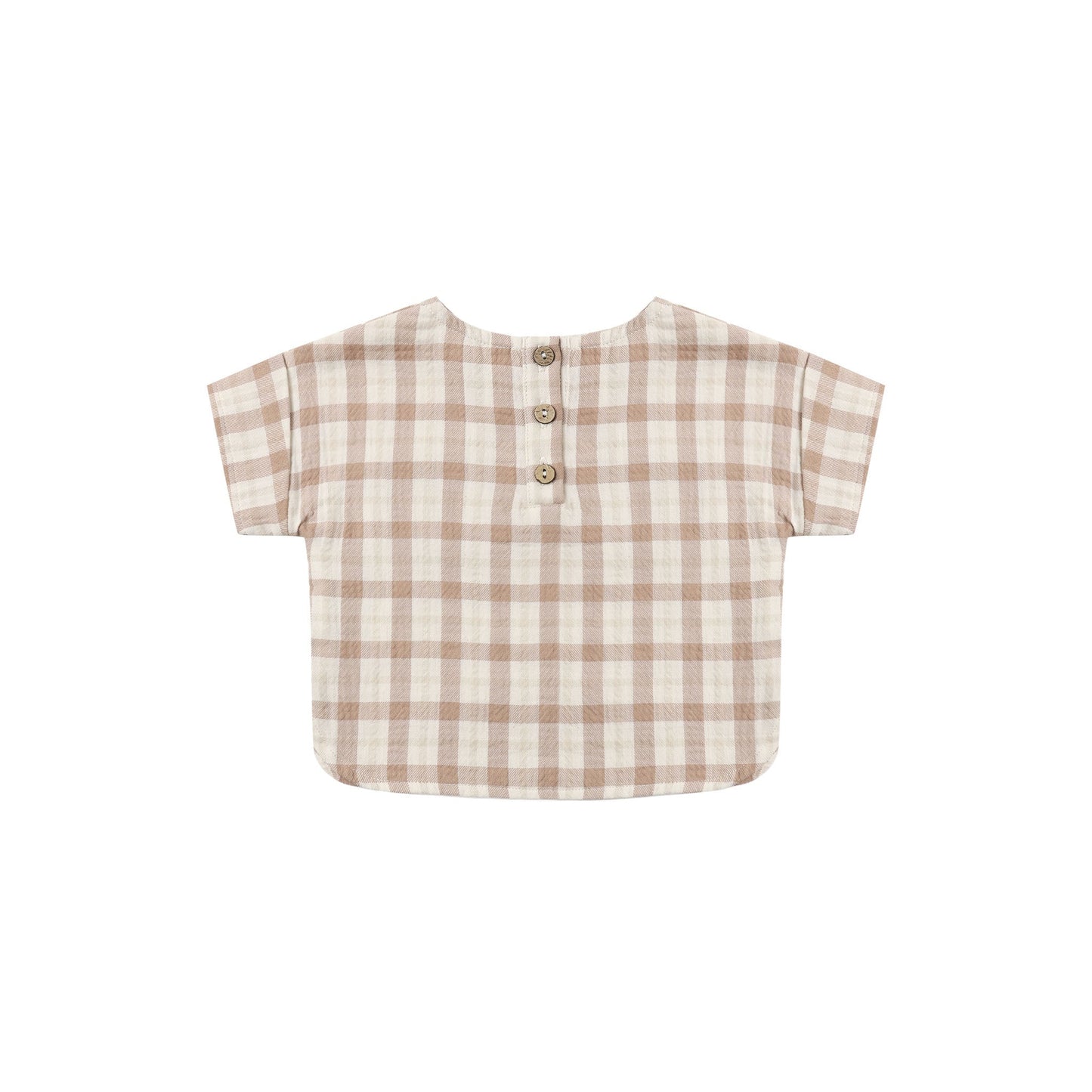 Rustic Plaid Woven Boxy Top