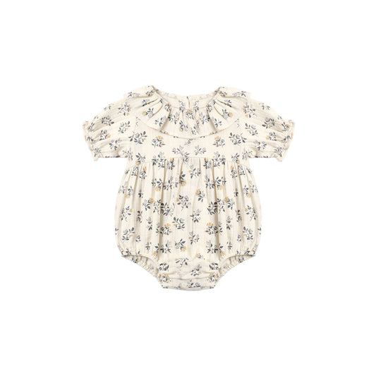 French Floral Collared Romper