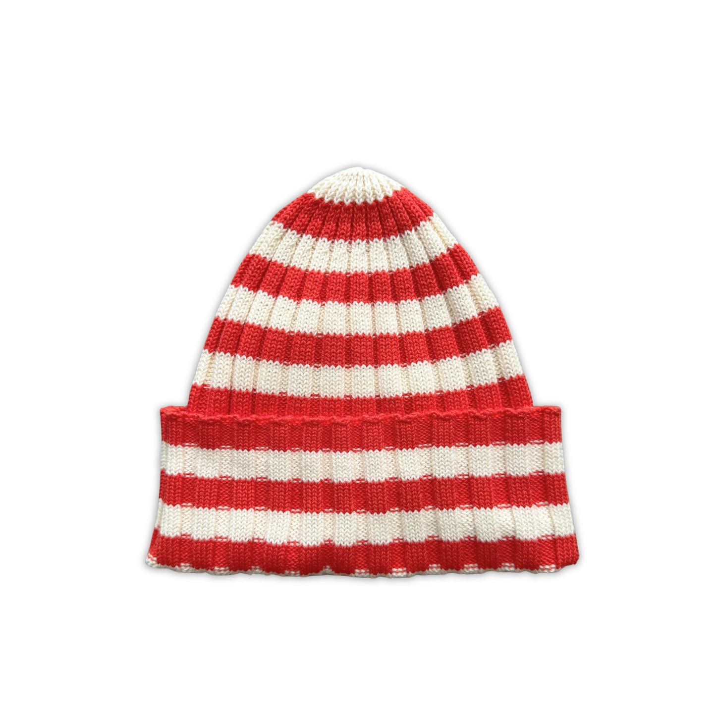Organic Striped Pixie Knit Beanie / Sauce