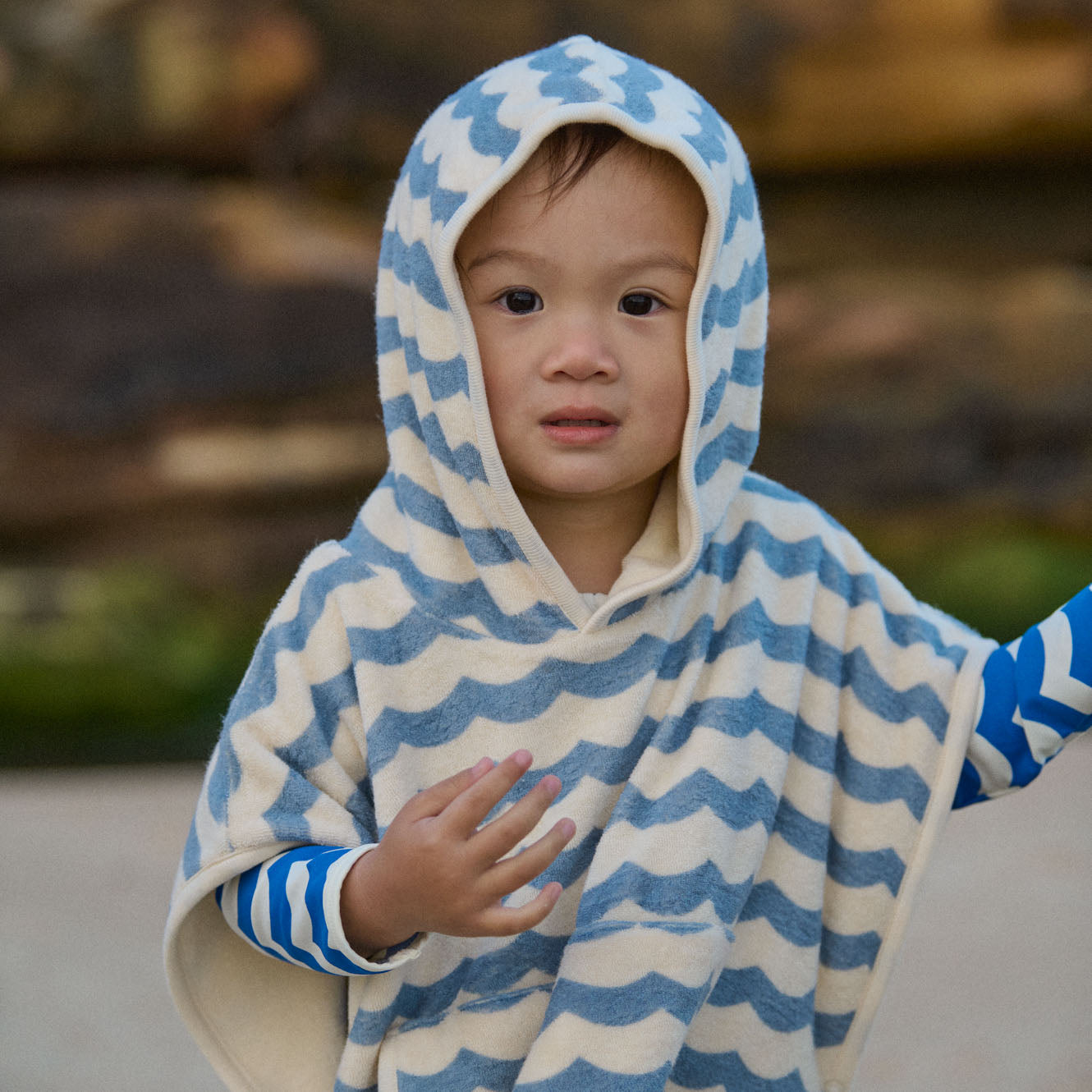 Poncho Towel / Waves Print