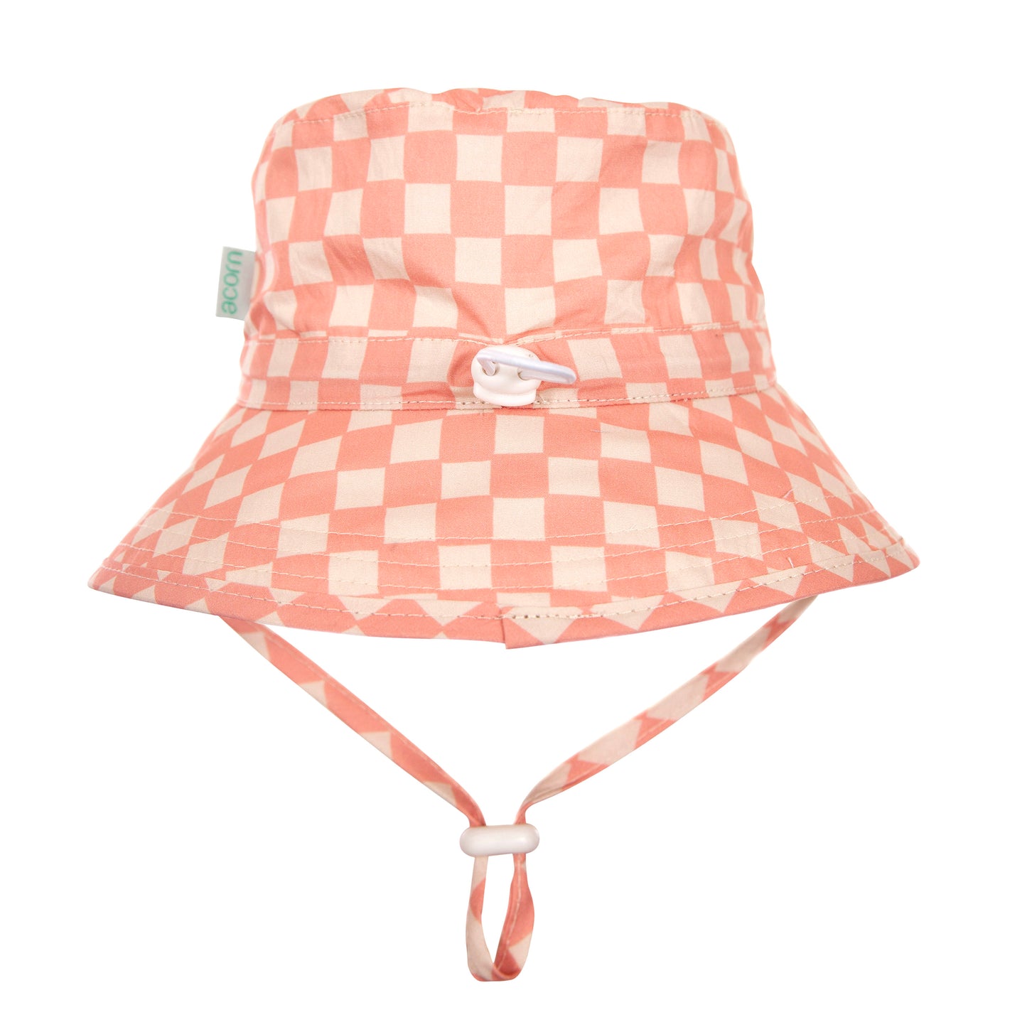 Pink Checks Broad Brim Bucket Hat