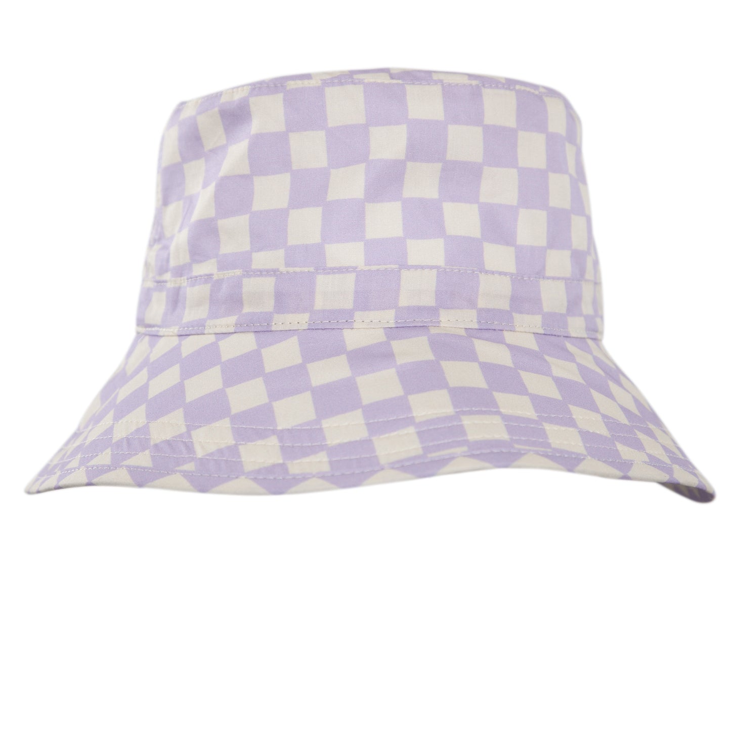 Lavender Checks Broad Brim Bucket Hat