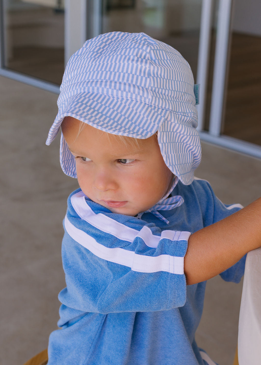 Blue Sprinkle Baby Flap Hat
