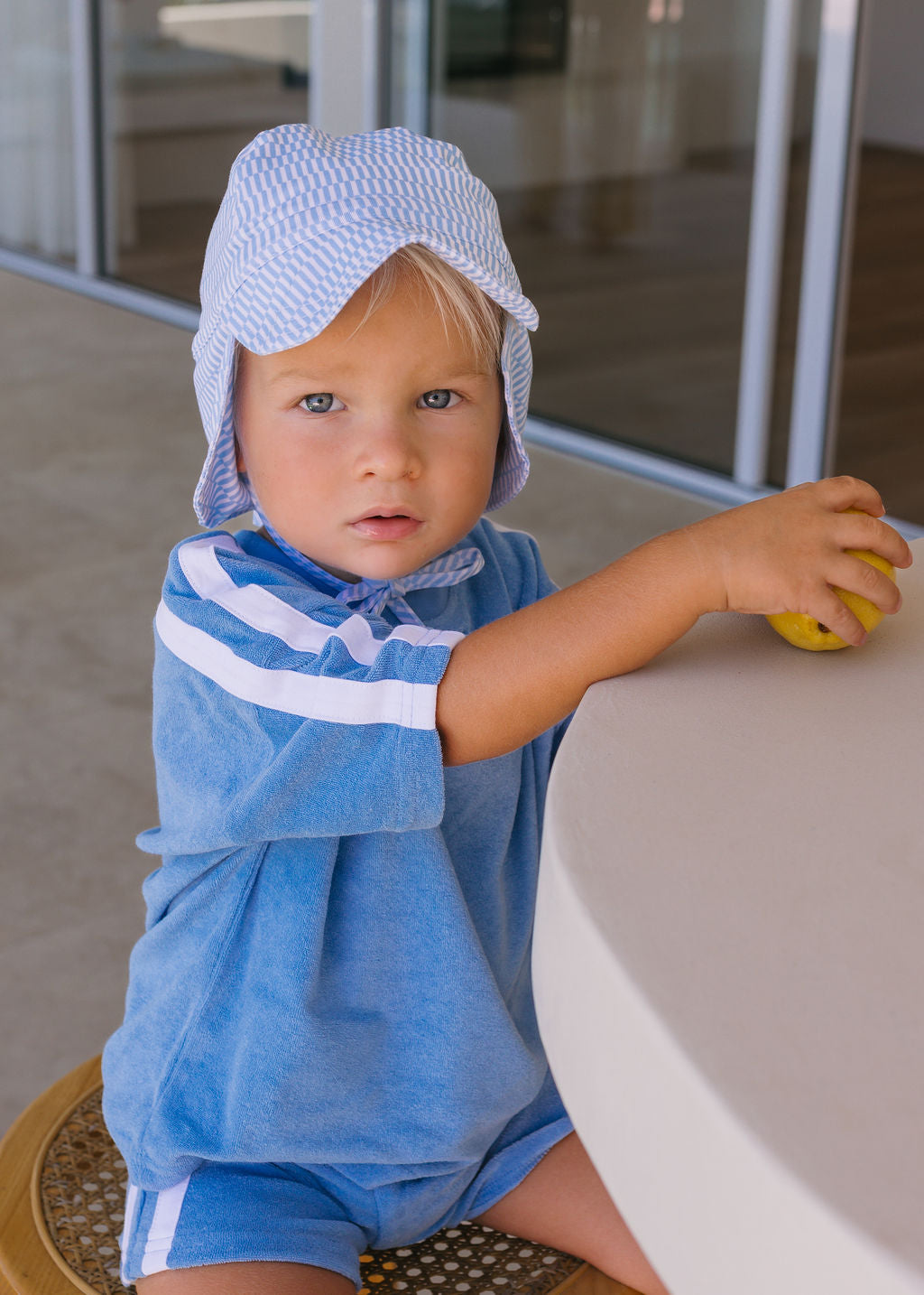 Blue Sprinkle Baby Flap Hat