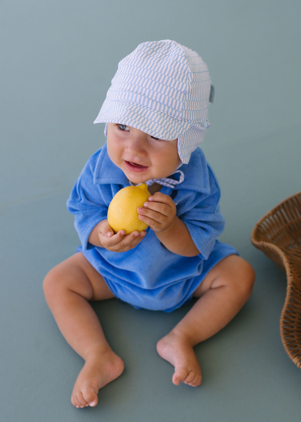 Blue Sprinkle Baby Flap Hat