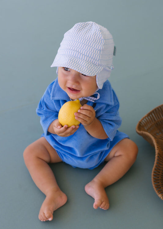 Blue Sprinkle Baby Flap Hat