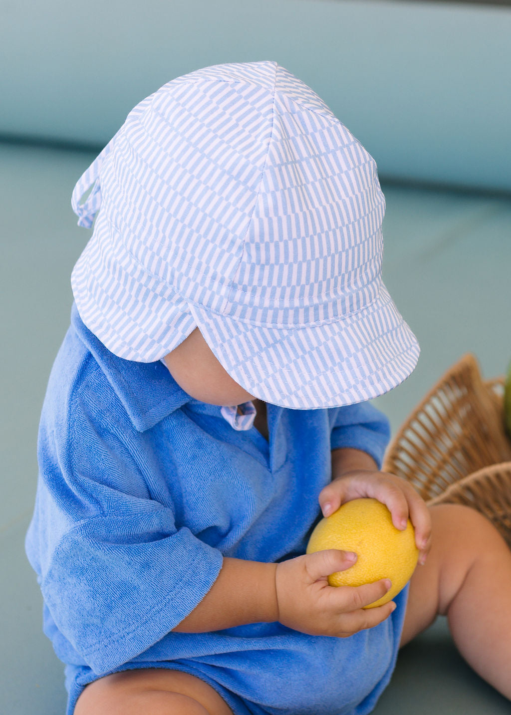 Blue Sprinkle Baby Flap Hat