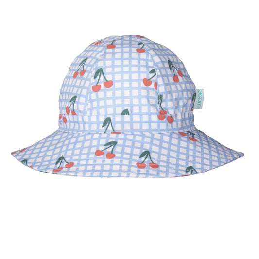 Cherry Checks Wide Brim Sunhat