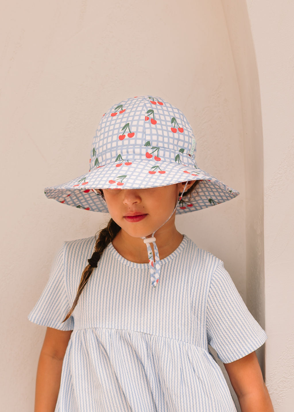 Cherry Checks Wide Brim Sunhat