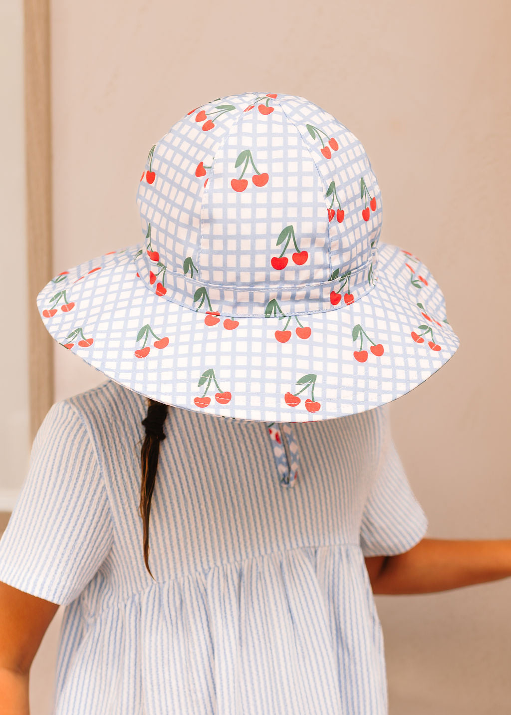 Cherry Checks Wide Brim Sunhat