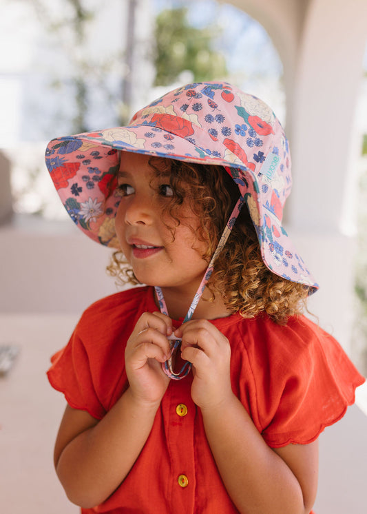 Berry Floral Wide Brim Sunhat
