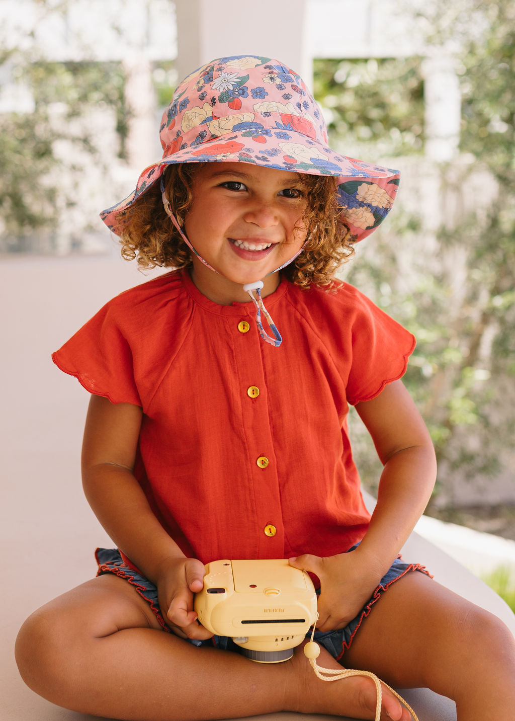 Berry Floral Wide Brim Sunhat