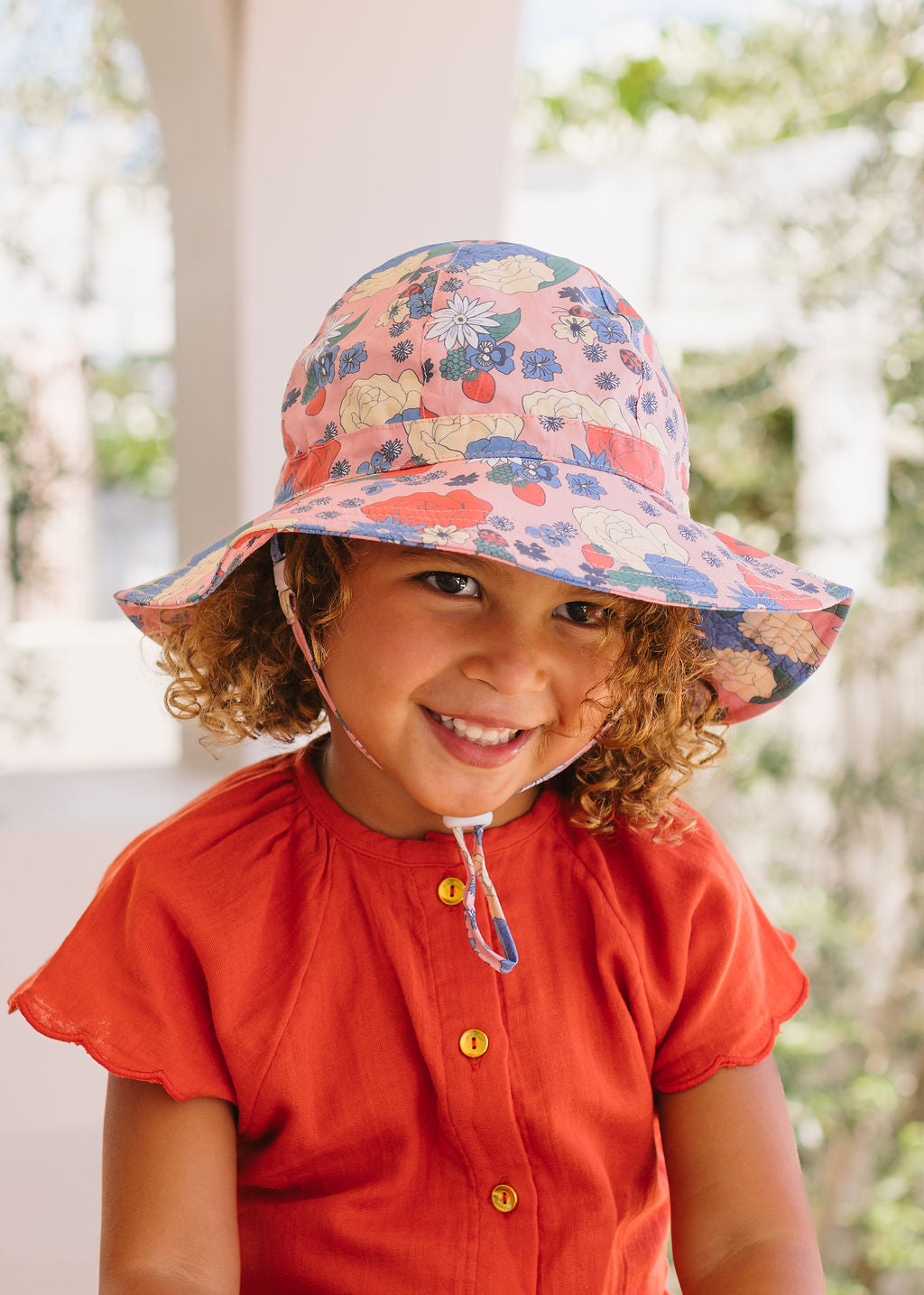 Berry Floral Wide Brim Sunhat