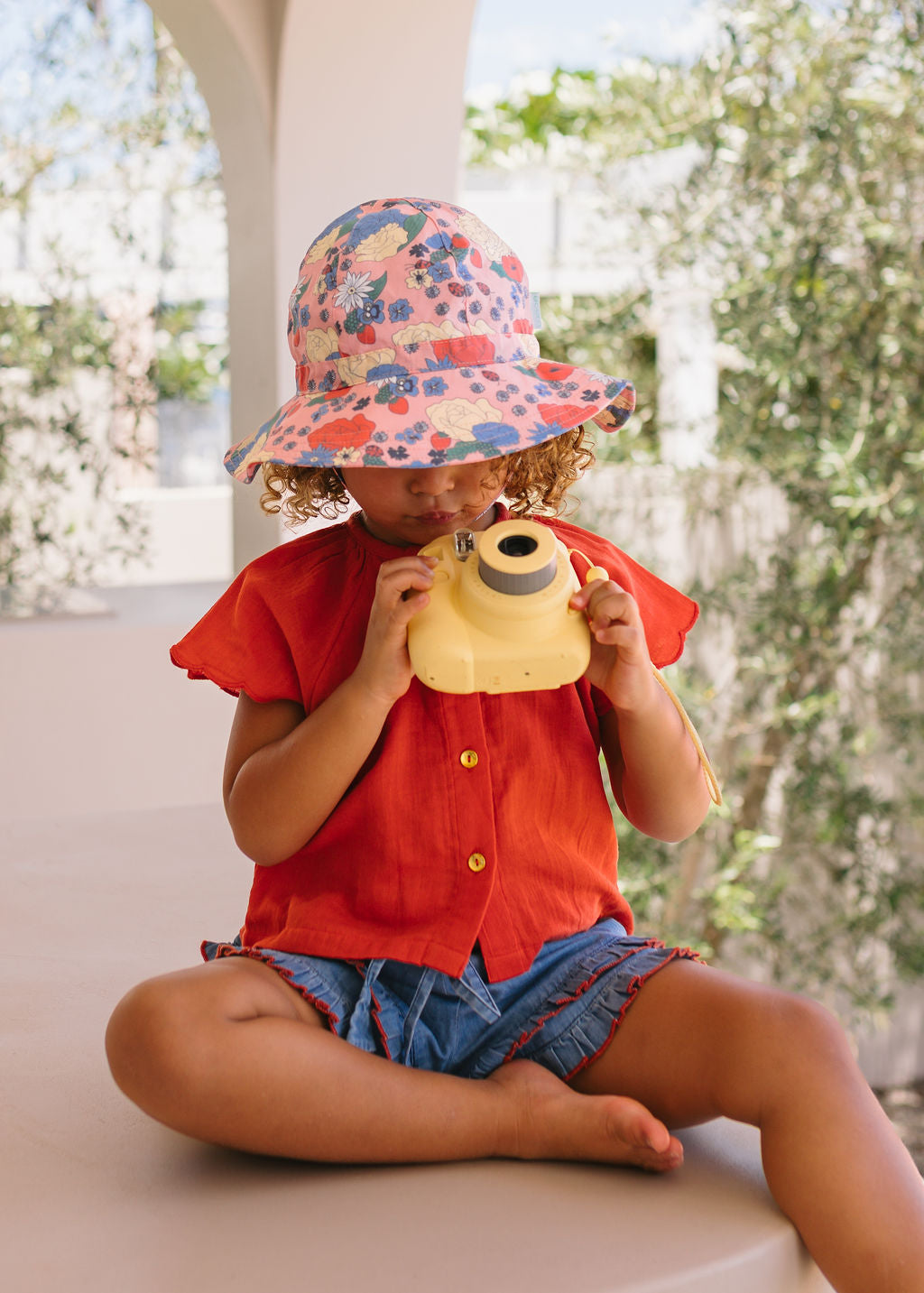 Berry Floral Wide Brim Sunhat