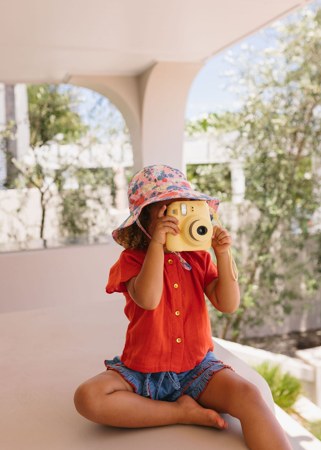 Berry Floral Wide Brim Sunhat