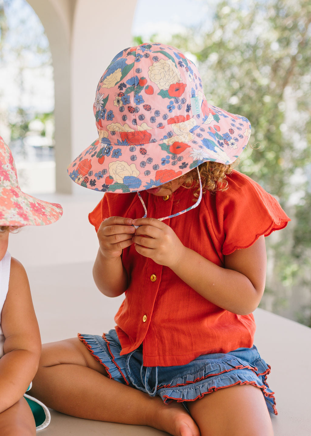 Berry Floral Wide Brim Sunhat