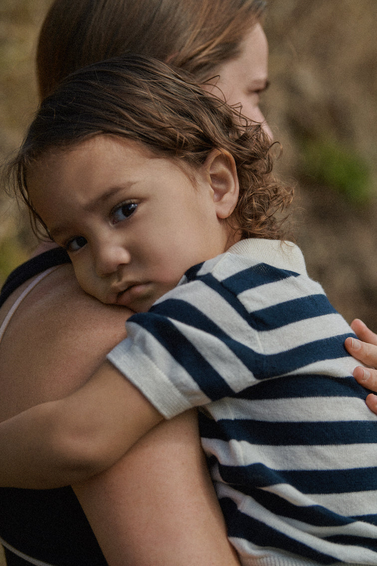 Stevie Polo / Navy Bold Stripe