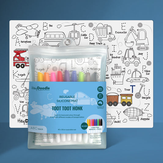 Silicone Drawing Mat / Toot Toot Honk Honk