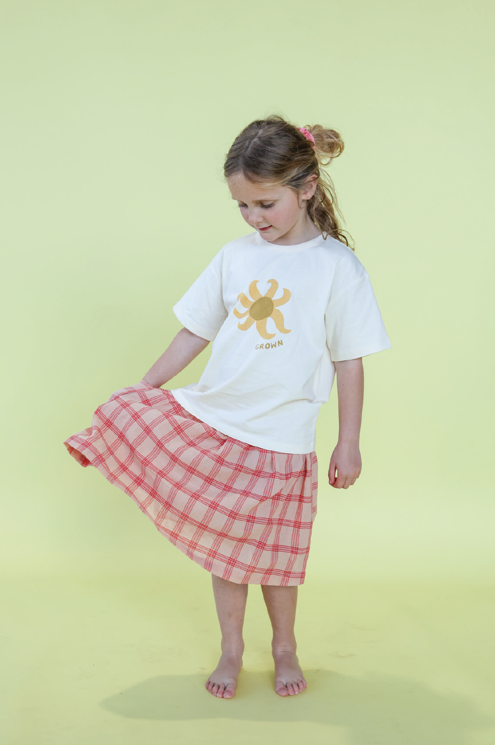 Tomato Cotton Check Skirt