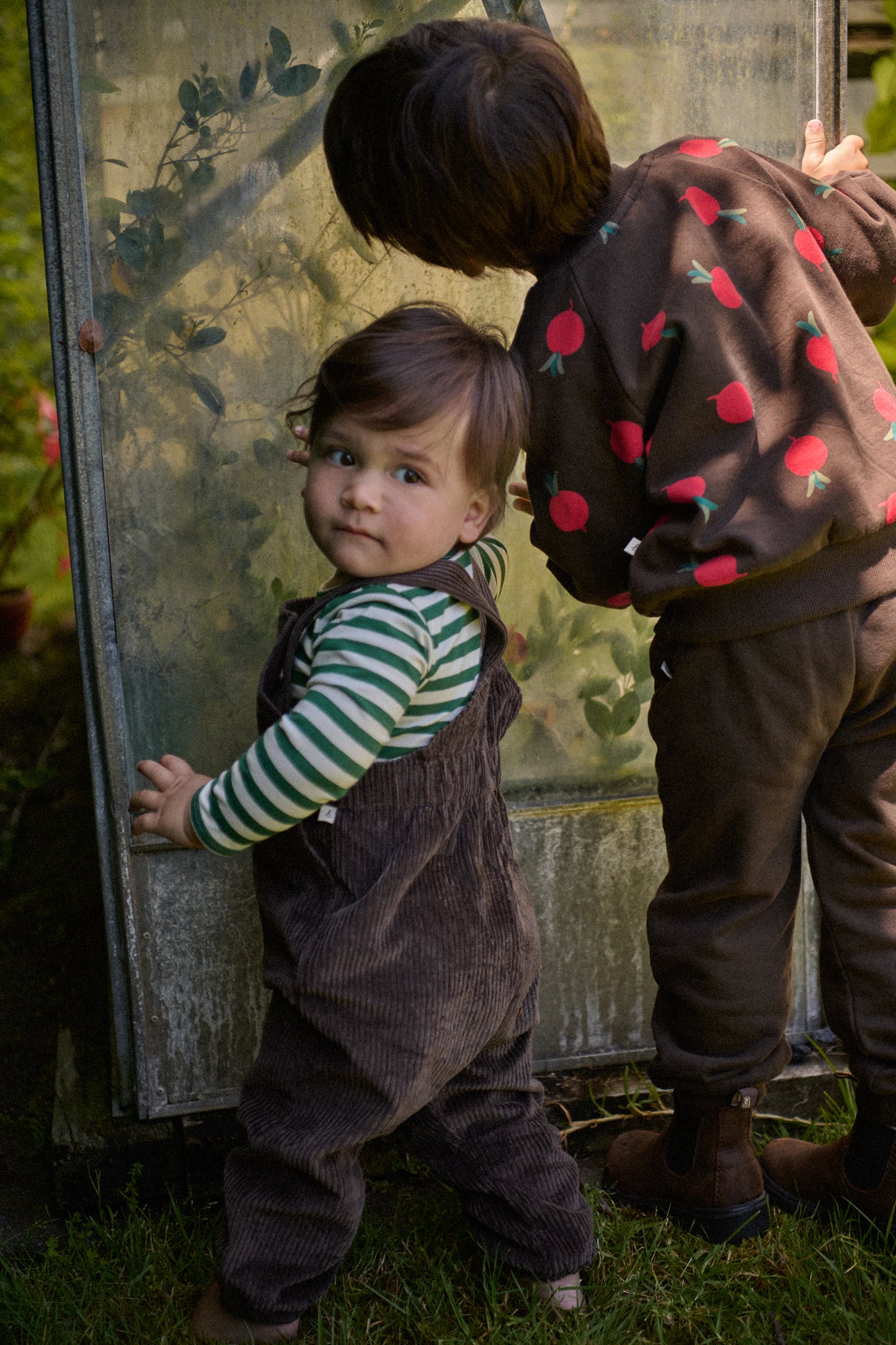 Teddy Cord Overalls / Pinecone