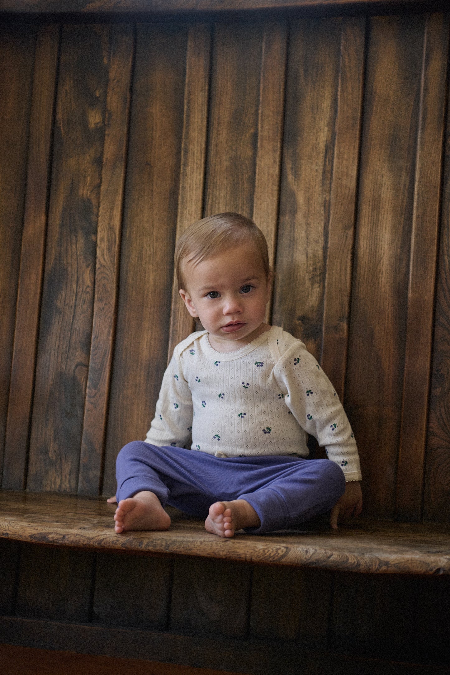 Pointelle Long Sleeve Bodysuit / Winter Berry