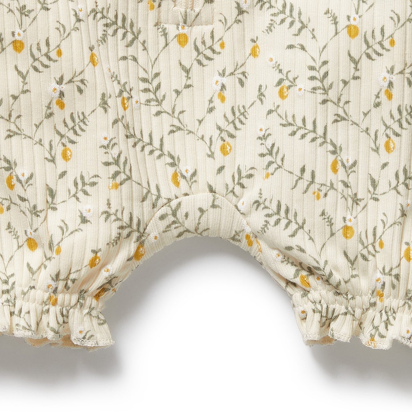 Lemon Leaf Organic Ruffle Zipsuit