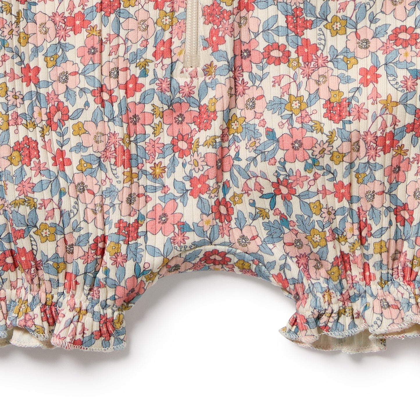 Summer Bloom Organic Ruffle Zipsuit