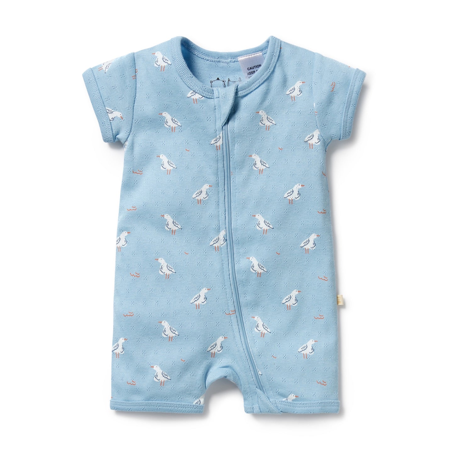 Sunny Seagulls Pointelle Boyleg Zipsuit