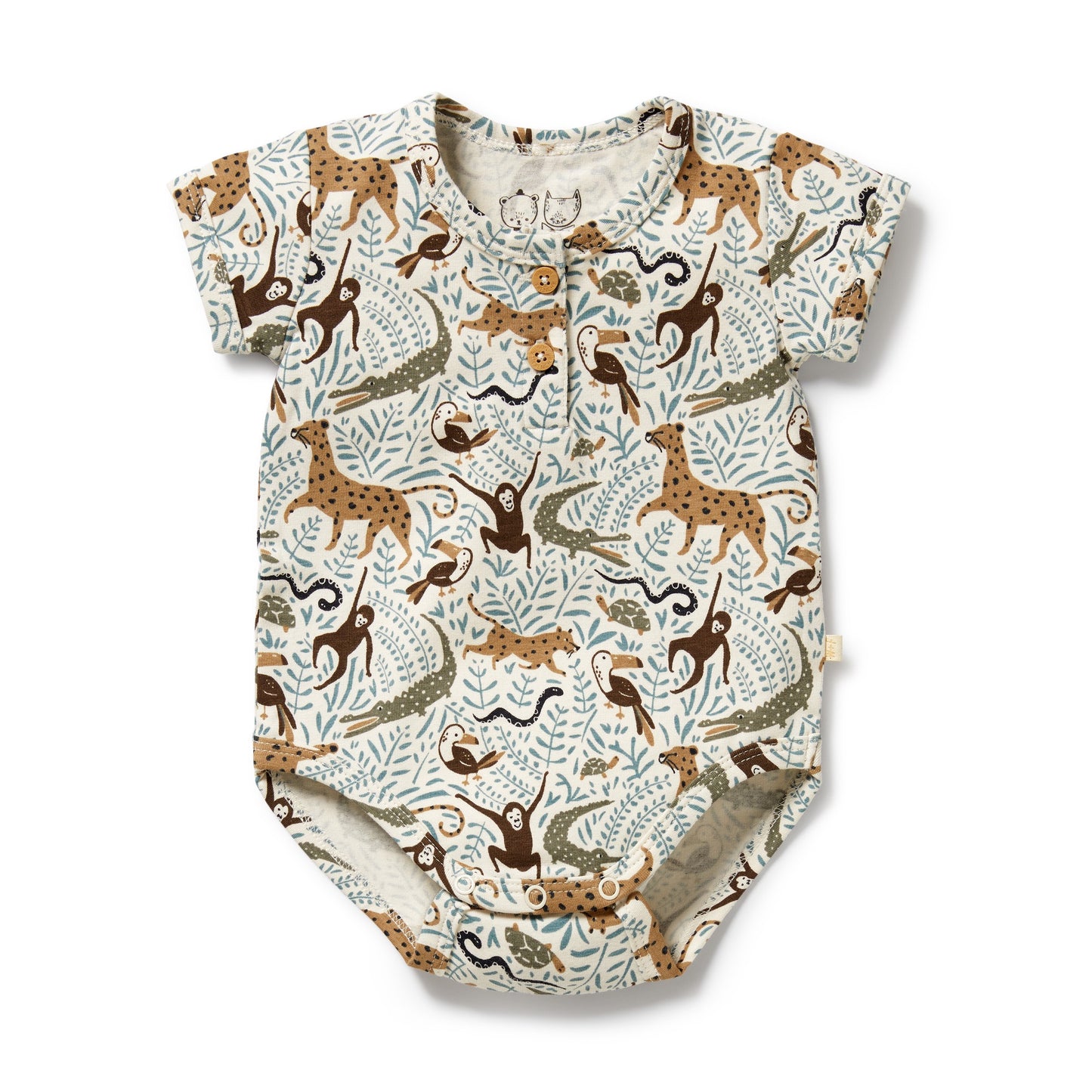 Mini Jungle Organic Henley Bodysuit