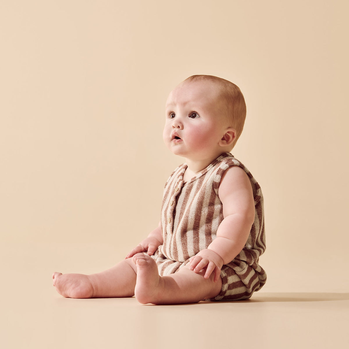 Cherry Cola Stripe Organic Terry Growsuit