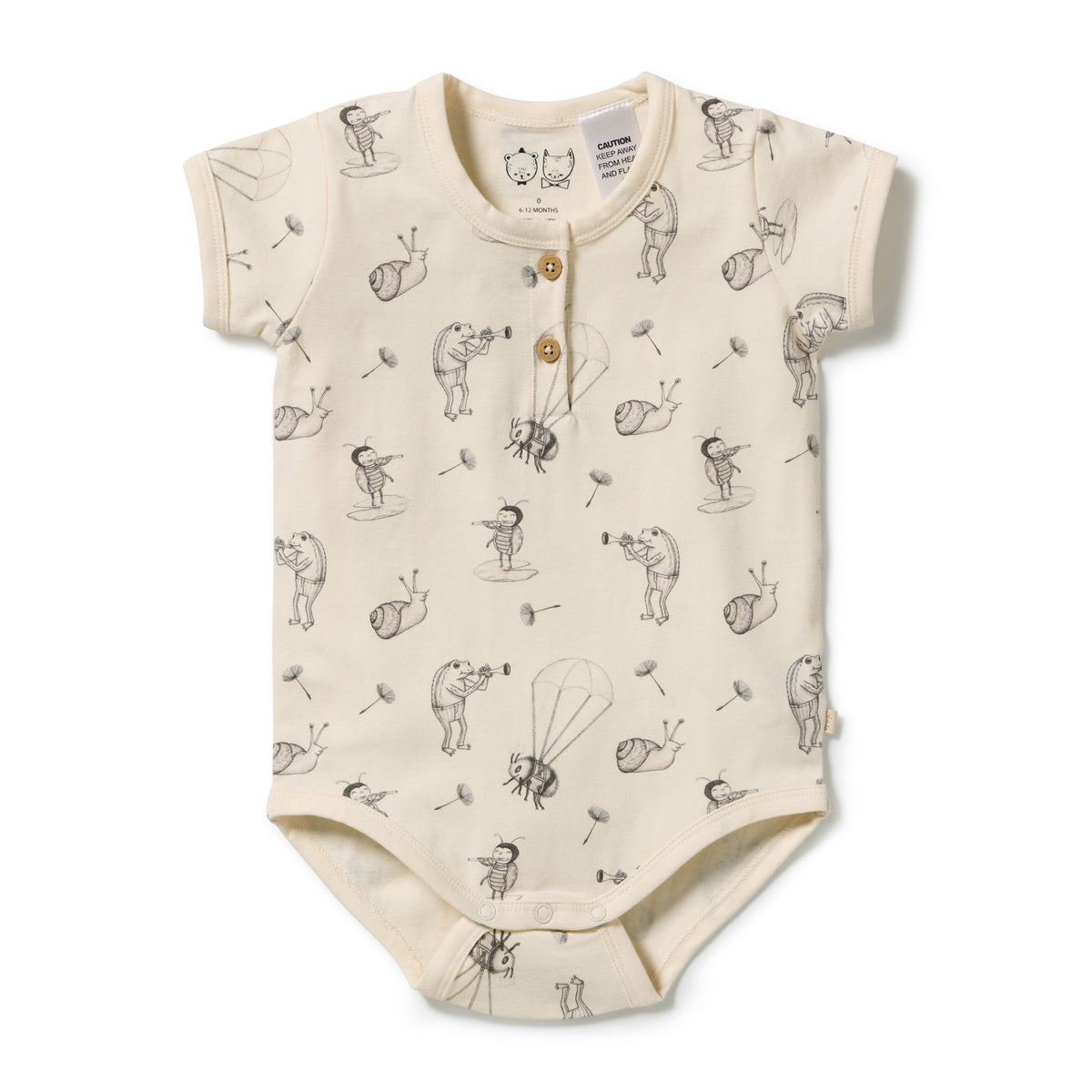 Whispering Willows Organic Henley Bodysuit