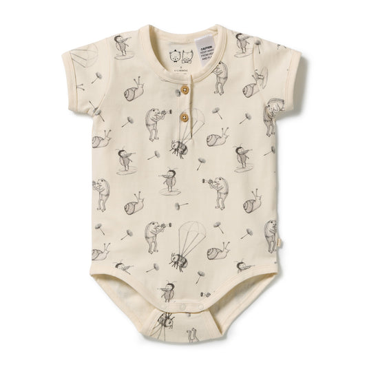 Whispering Willows Organic Henley Bodysuit