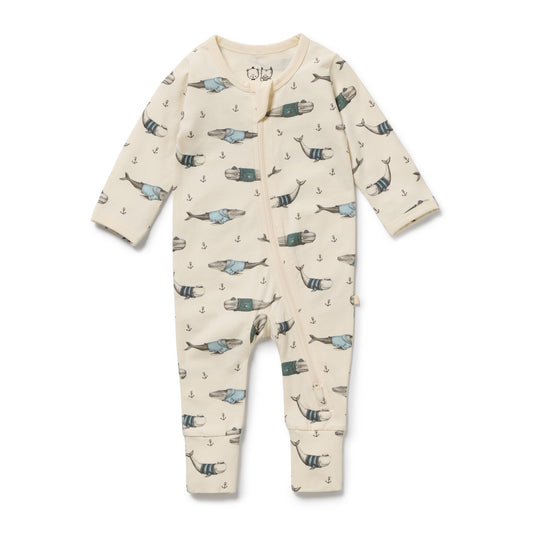 Woolly Whales Organic Zipsuit