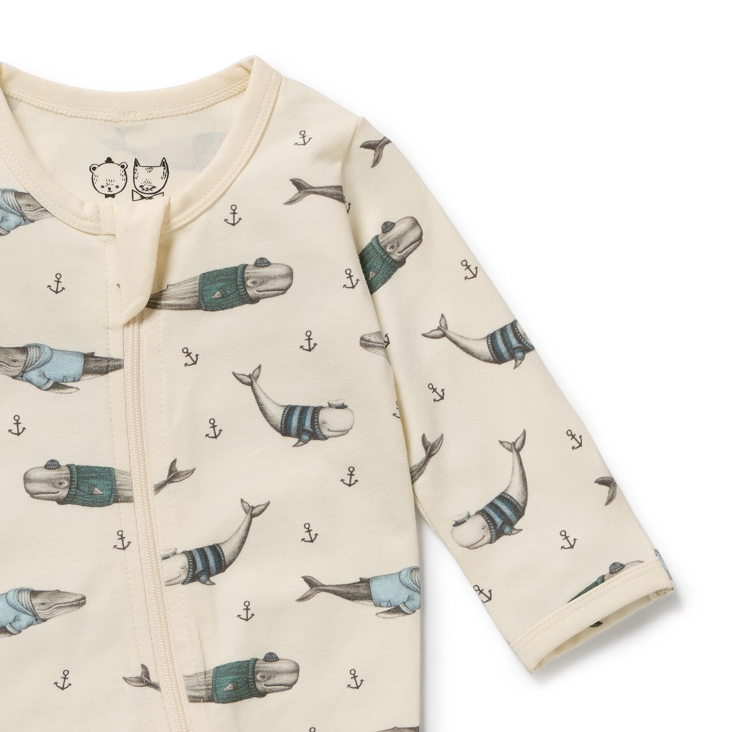 Woolly Whales Organic Zipsuit