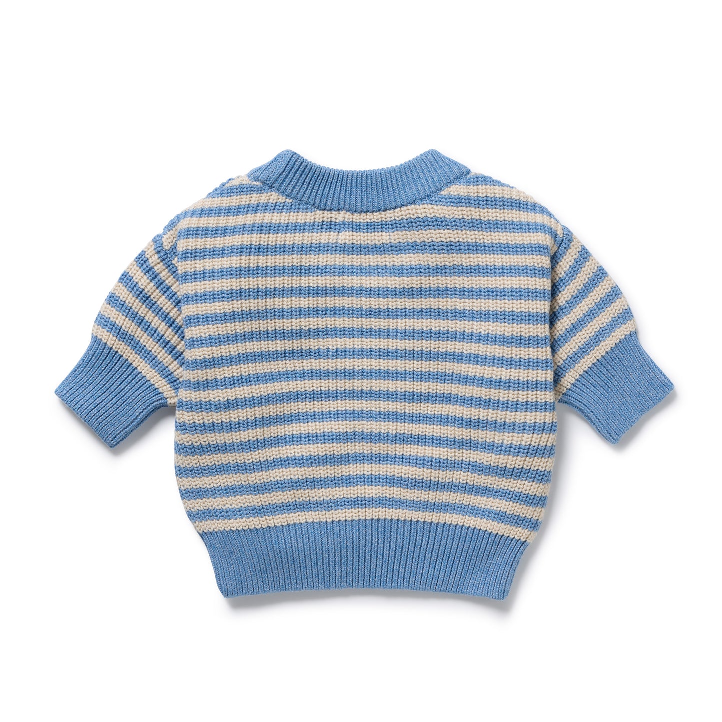 Frosted Blue Organic Knitted Stripe Jumper