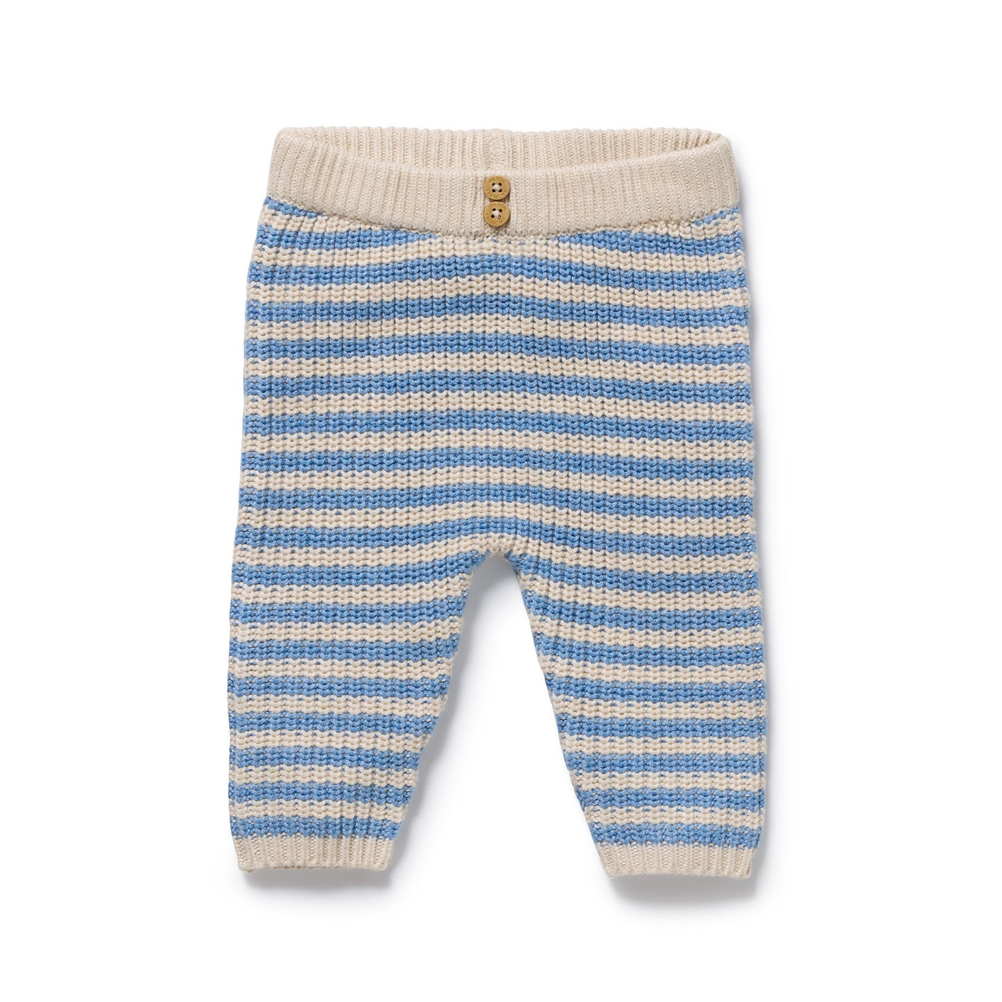 Frosted Blue Organic Knitted Stripe Legging