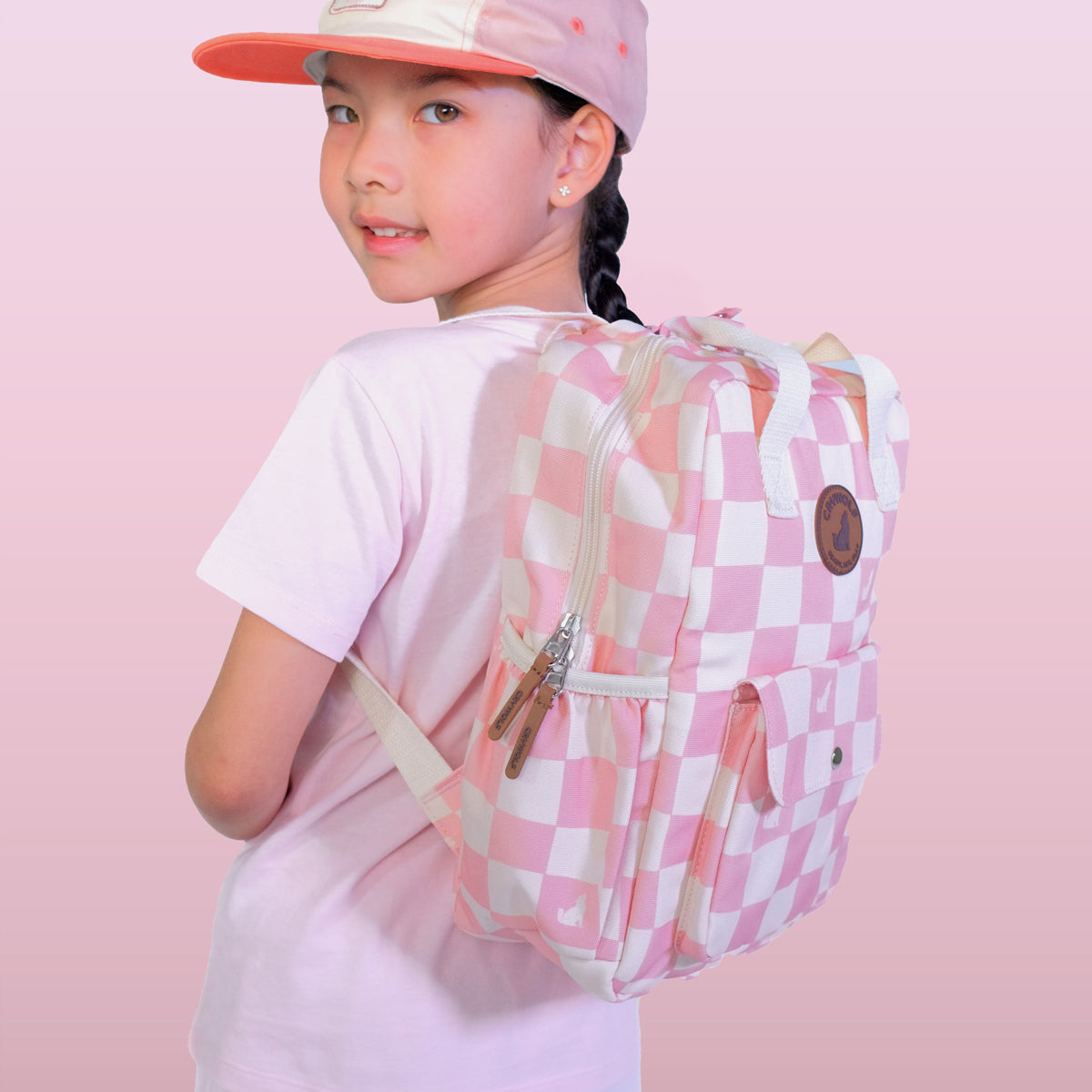Pink Checks Mini Backpack