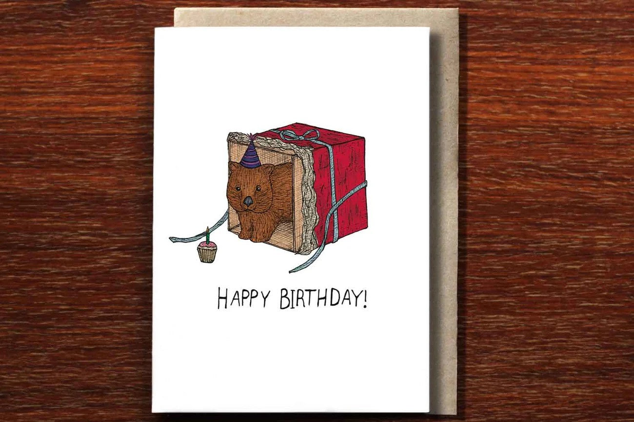 Greeting Card / Wombats Present
