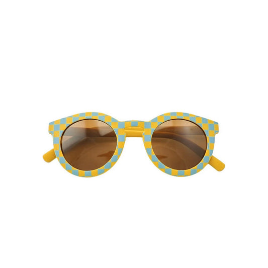 Sustainable Baby Sunglasses V3 / Check Wheat/Laguna