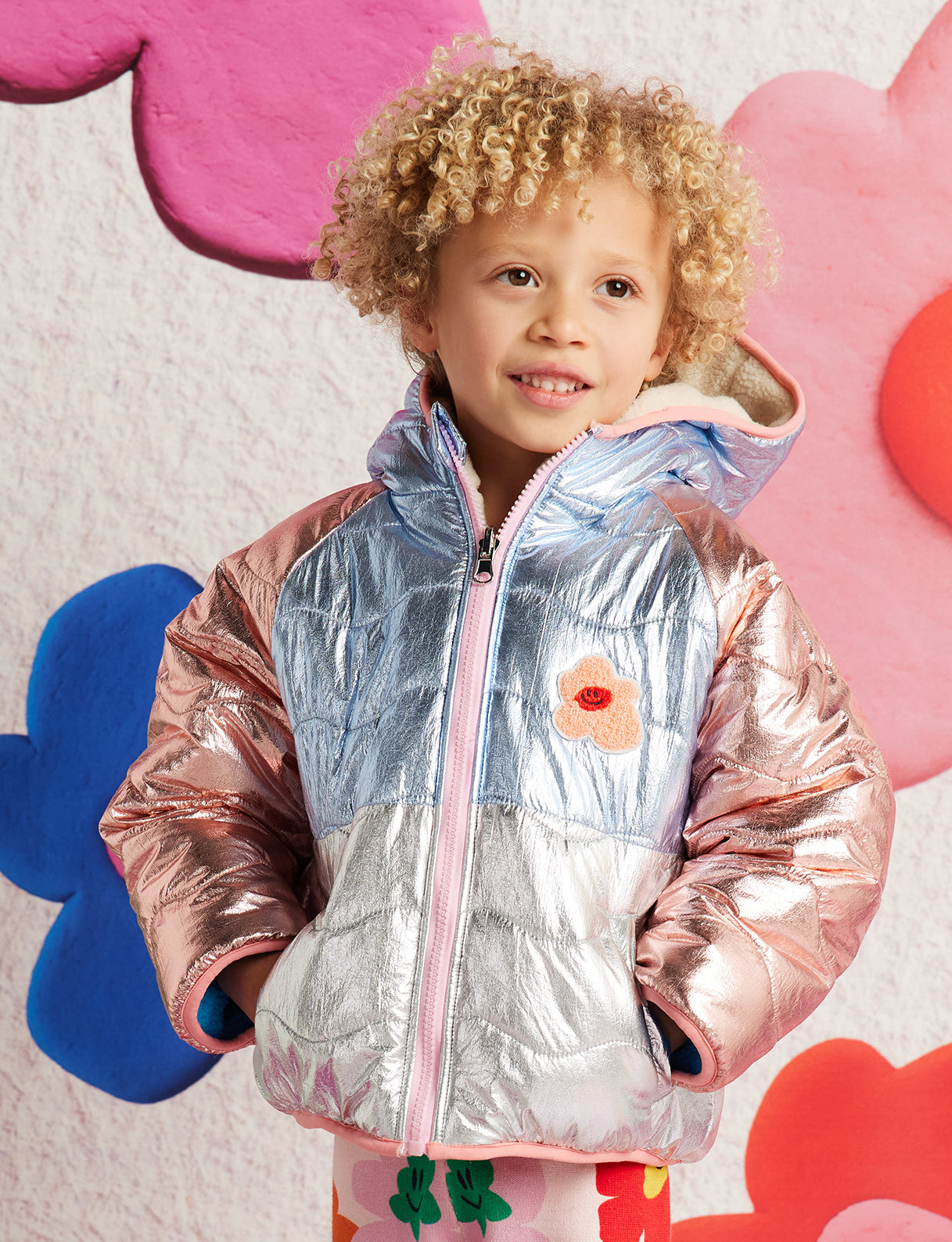 Hej Blomma! Reversible Kids Puffer Jacket