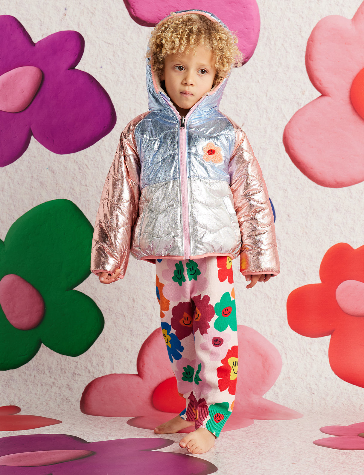 Hej Blomma! Reversible Kids Puffer Jacket