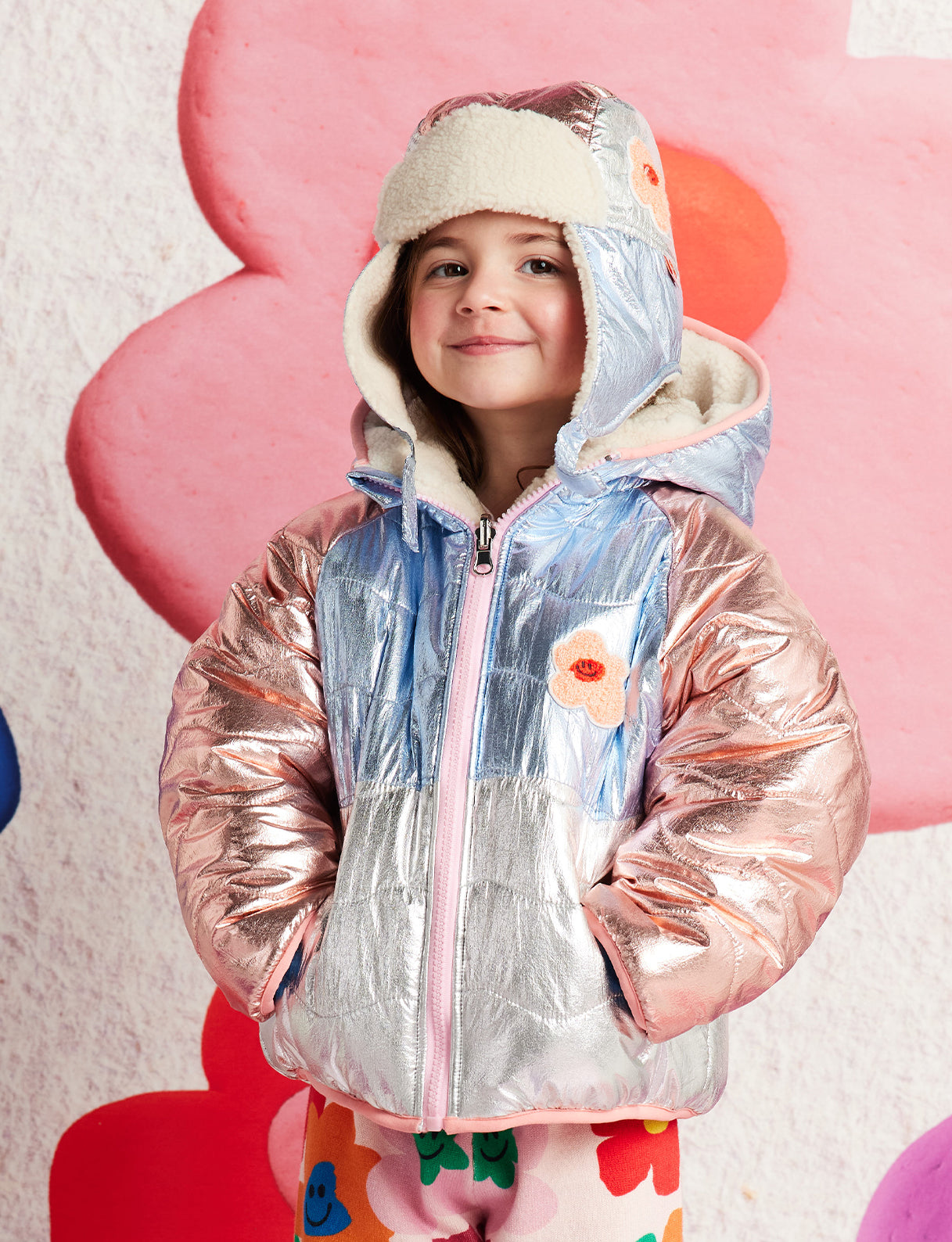 Hej Blomma! Reversible Kids Puffer Jacket