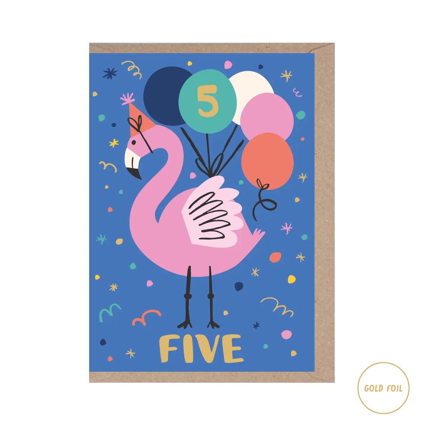 5th Birthday Flamingo Card