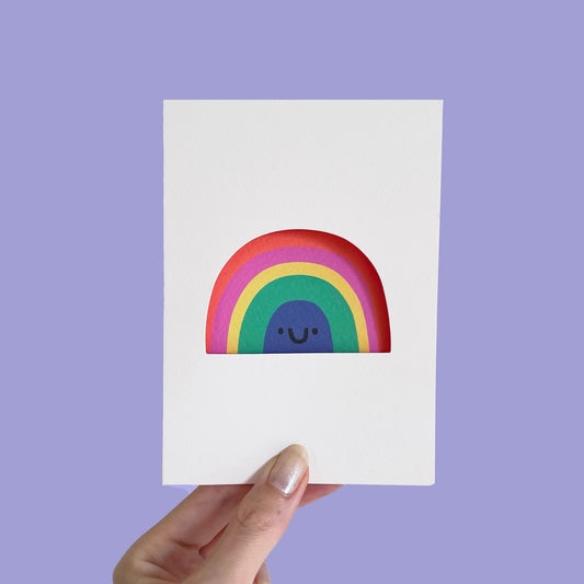Rainbow Die Cut Greeting Card