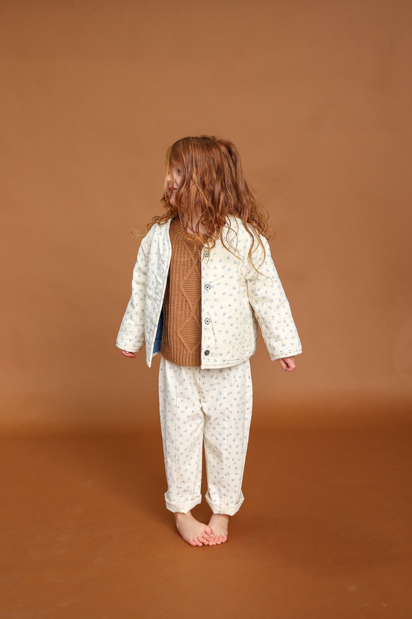 Quilted Reversible Jacket / Denim & Garden