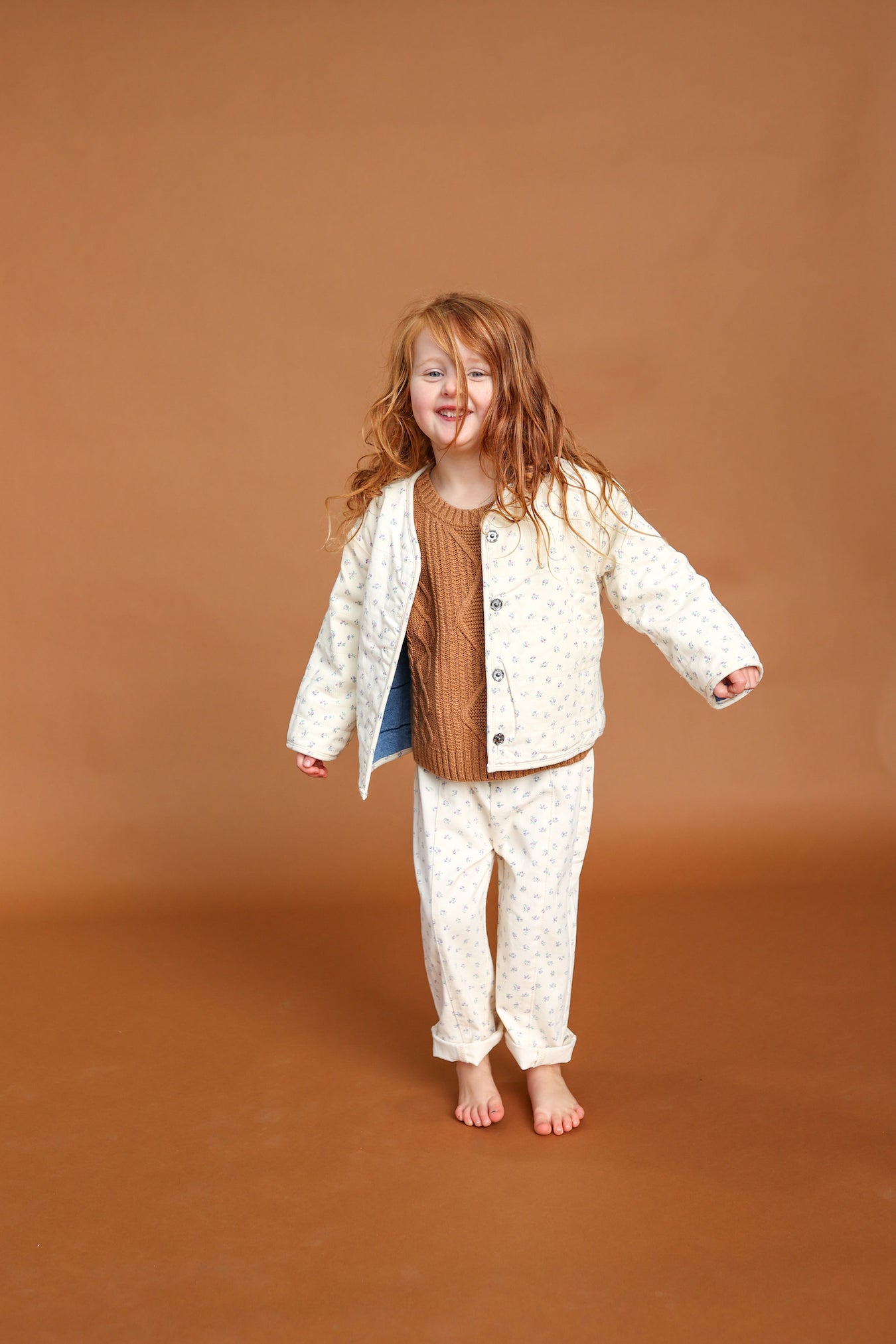 Quilted Reversible Jacket / Denim & Garden