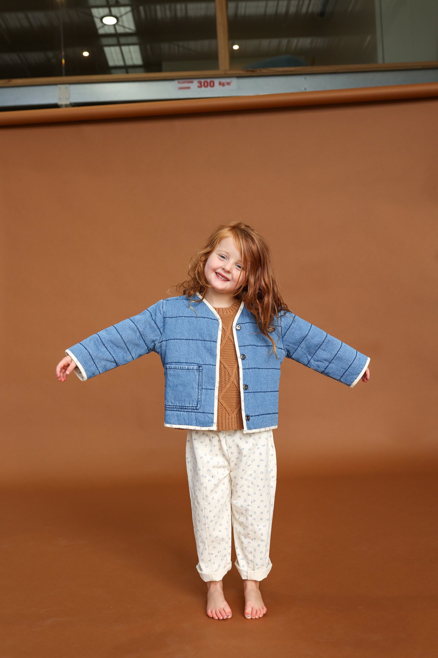 Quilted Reversible Jacket / Denim & Garden